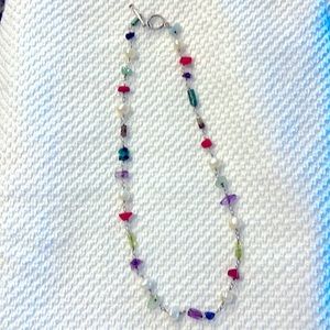 Multi colored stones necklace 16”
